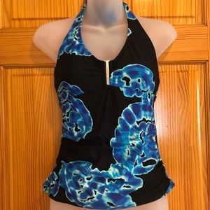Calvin Klein Tie Dye Halter Tankini Top